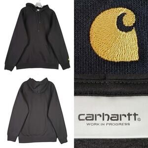 Carhartt Hoodie Men’s Size XL Black Sweatshirt Pullover Logo Cotton Long Sleeve